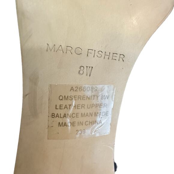 Marc Fisher Women's Blue Suede Serenity Peep Toe zip ankle wide width shoes 8W - Picture 8 of 13